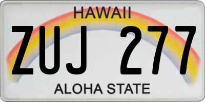HI license plate ZUJ277