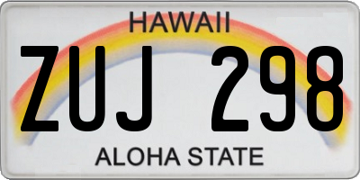 HI license plate ZUJ298