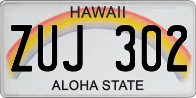 HI license plate ZUJ302