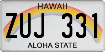 HI license plate ZUJ331