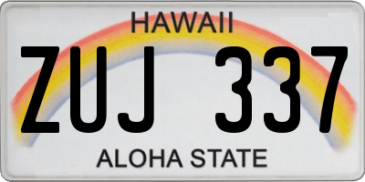 HI license plate ZUJ337