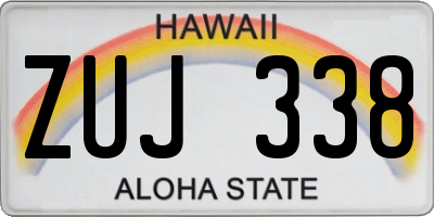 HI license plate ZUJ338