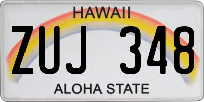 HI license plate ZUJ348