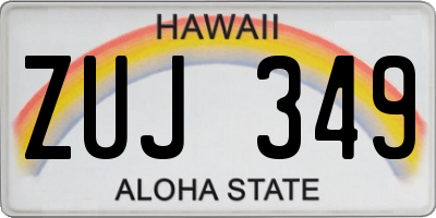 HI license plate ZUJ349
