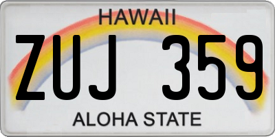 HI license plate ZUJ359
