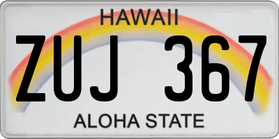 HI license plate ZUJ367