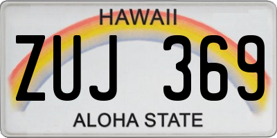 HI license plate ZUJ369