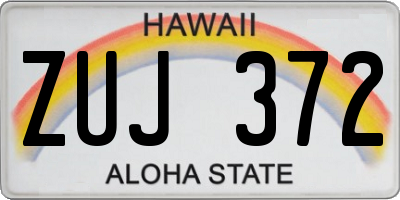 HI license plate ZUJ372