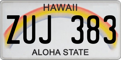 HI license plate ZUJ383
