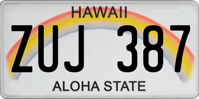 HI license plate ZUJ387
