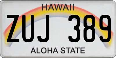 HI license plate ZUJ389