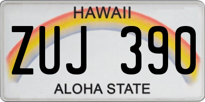 HI license plate ZUJ390