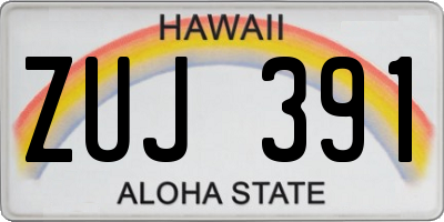 HI license plate ZUJ391