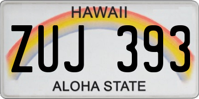 HI license plate ZUJ393