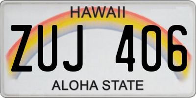 HI license plate ZUJ406