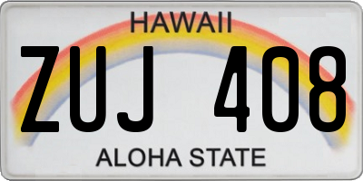 HI license plate ZUJ408