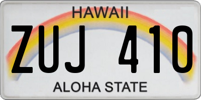 HI license plate ZUJ410