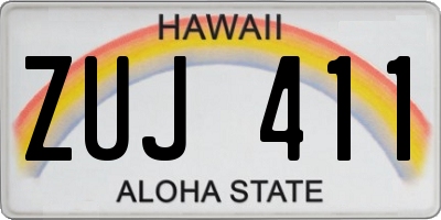 HI license plate ZUJ411