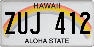 HI license plate ZUJ412