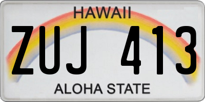 HI license plate ZUJ413