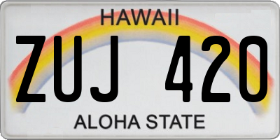HI license plate ZUJ420