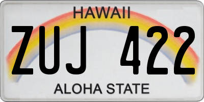 HI license plate ZUJ422