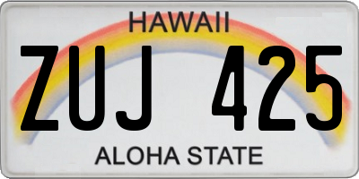 HI license plate ZUJ425