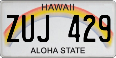 HI license plate ZUJ429
