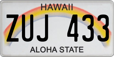 HI license plate ZUJ433