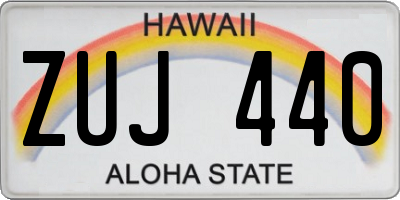HI license plate ZUJ440