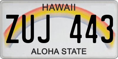 HI license plate ZUJ443