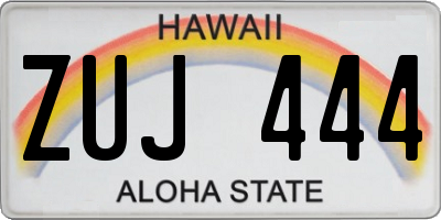 HI license plate ZUJ444