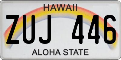 HI license plate ZUJ446