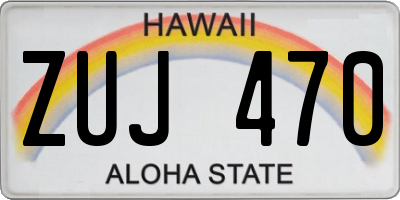 HI license plate ZUJ470