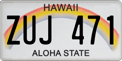 HI license plate ZUJ471