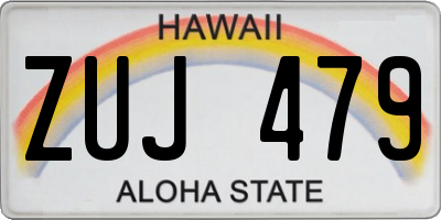 HI license plate ZUJ479