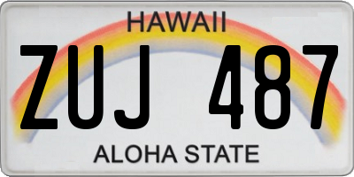 HI license plate ZUJ487