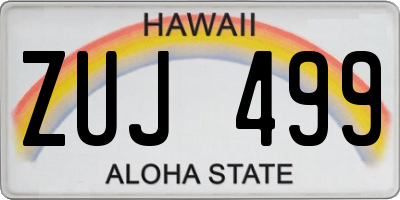 HI license plate ZUJ499