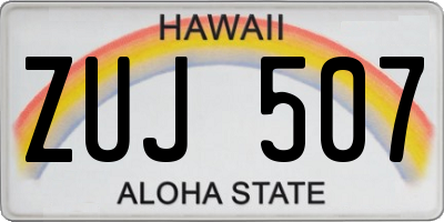 HI license plate ZUJ507