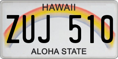 HI license plate ZUJ510