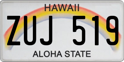 HI license plate ZUJ519