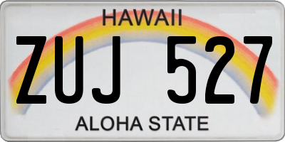 HI license plate ZUJ527