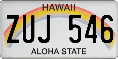 HI license plate ZUJ546