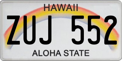 HI license plate ZUJ552