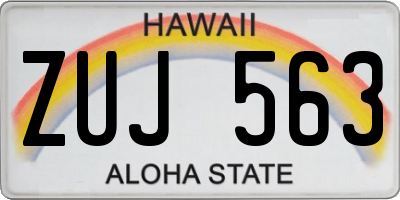HI license plate ZUJ563