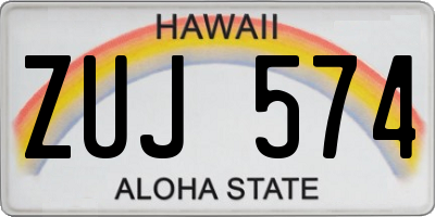HI license plate ZUJ574