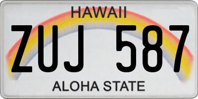 HI license plate ZUJ587