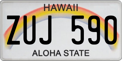HI license plate ZUJ590