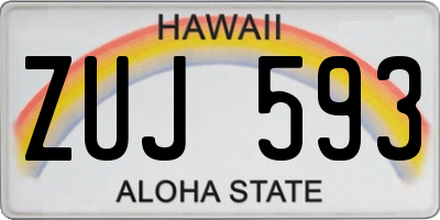 HI license plate ZUJ593