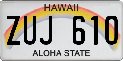 HI license plate ZUJ610